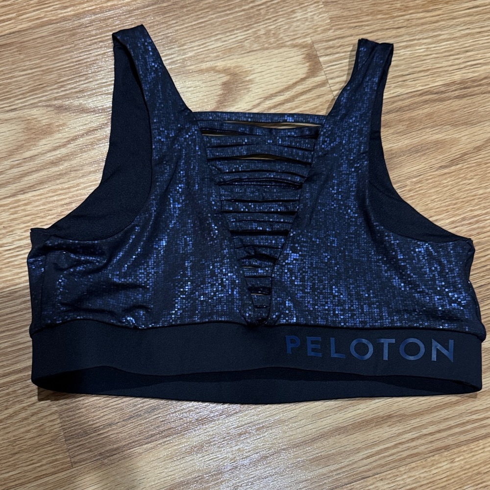 Peloton Shimmering Black Sports Bra